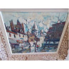 TABLEAU PEINTURE MONTMARTRE V ACKER CADRE BOIS
