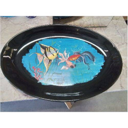 PLAT OVALE NOIR DECOR...