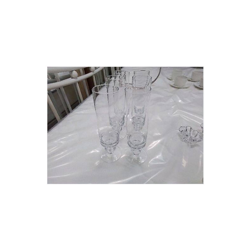 LOT DE 6 FLÛTES VERRE PIED BOULE 