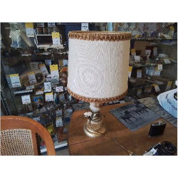 LAMPE VINTAGE DORÉ ALBATRE