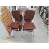 LOT 4 CHAISES FORMICA MARRON FONCÉ CHROME