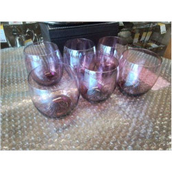 LOT VERRES A EAU ROSE...