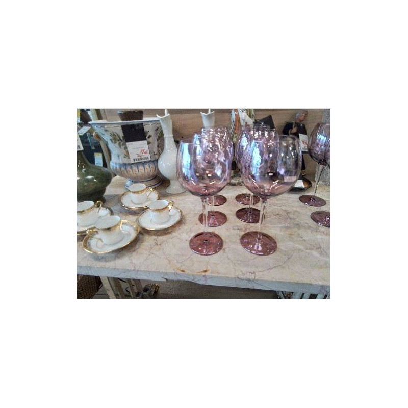 LOT 6 VERRES A PIED ROSE MAISONS DU MONDE