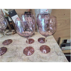 LOT 4 VERRES A PIED ROSE...