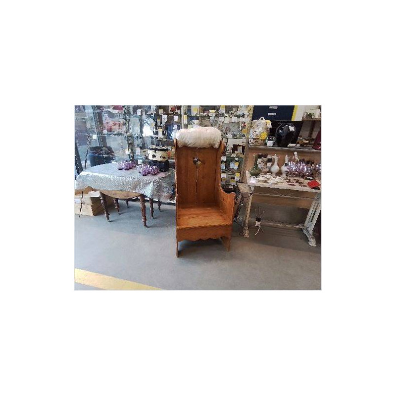 FAUTEUIL PIN CIRE AVEC COUSSINS