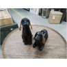 STATUETTE CHIEN BOIS ET LAITON