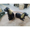 STATUETTE CHIEN BOIS ET LAITON