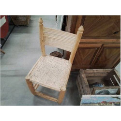 CHAISE BOIS ASSISE TRESSÉE 