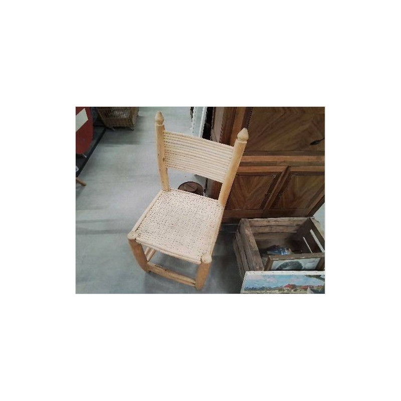 CHAISE BOIS ASSISE TRESSÉE 