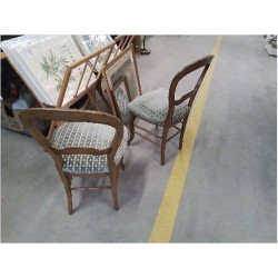 CHAISE ANC TISSI GRIS MOTIFS 