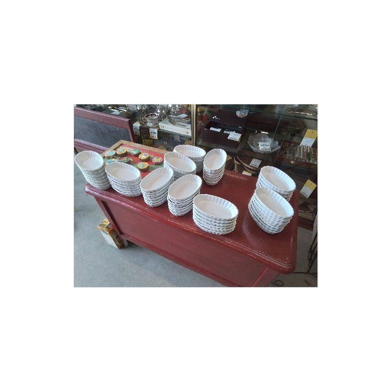 LOT RAMEQUINS CUISSON PORCELAINE BLANCHE