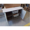 MEUBLE GRIS 2P 2T RANGE BOUTEILLES 