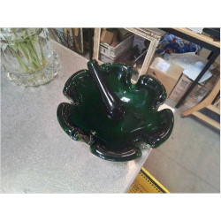 CENDRIER VERT DORÉ VINTAGE
