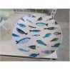 ASSIETTE DÉCO POISSONS BLEUS PORCELAINE 