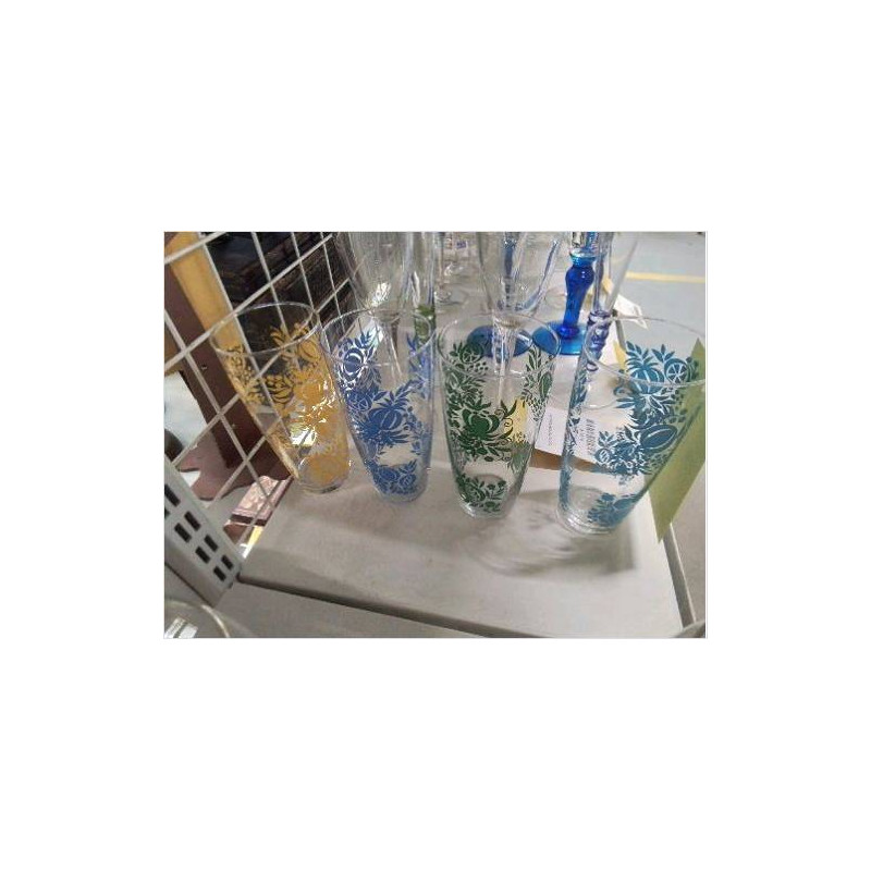 LOT DE 4 VERRES À ORANGEADE 4 COULEURS