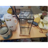 PHOTOPHORE CLOCHE VERRE RECT SUR SOCLE BOIS