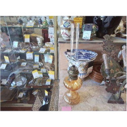 LAMPE A PETROLE VERRE JAUNE