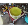 LOT ASSIETTES VERT CLAIR TRAITS BLANCS