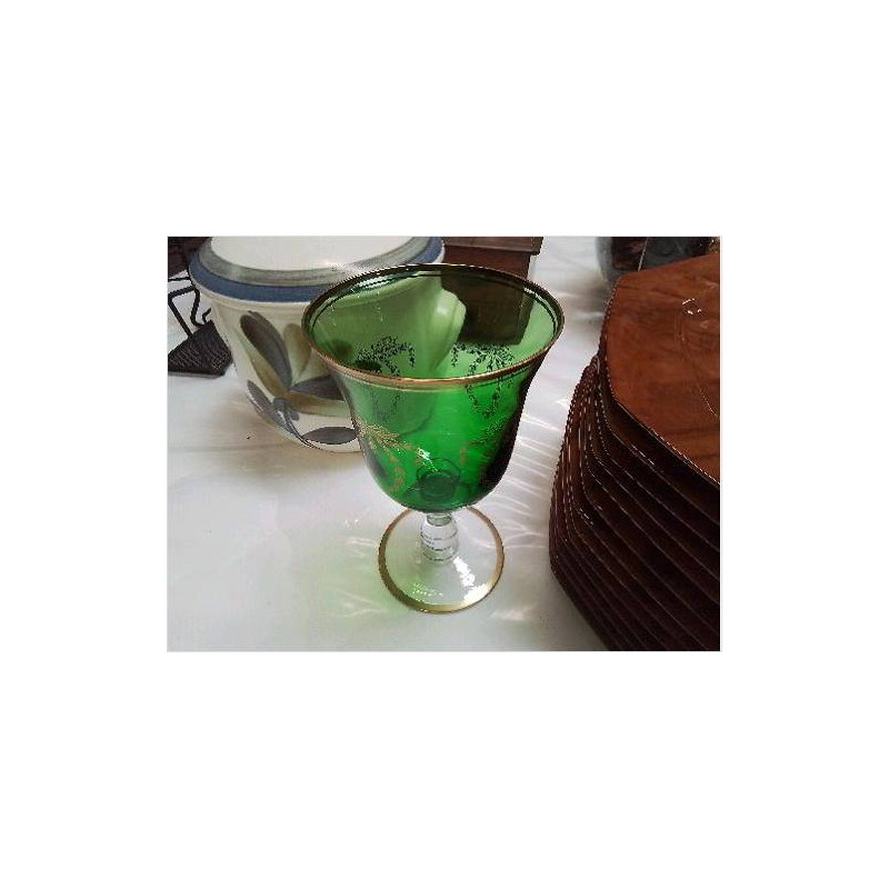 VERRE GM VERT ET DORURES 