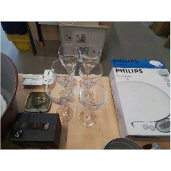 LOT 6 VERRES PIED TORSADÉ