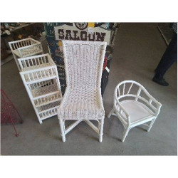 CHAISE ROTIN BLANC