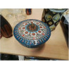 BOITE MÉTAL RONDE VINTAGE BLEUE FLEURS ANGLETERRE