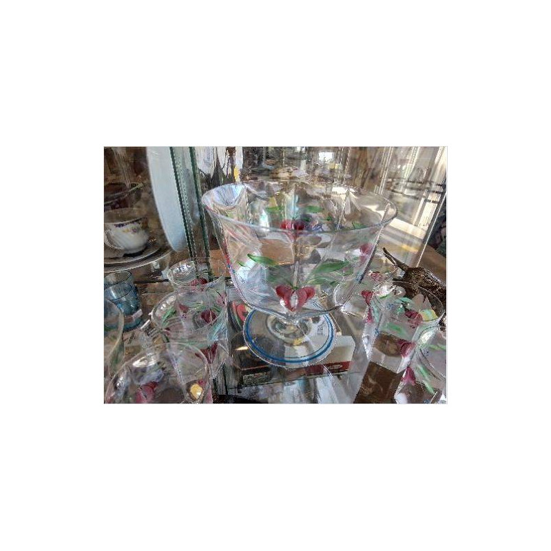 COUPE  CRISTAL D\'ORREFORS PEINT SIGNE