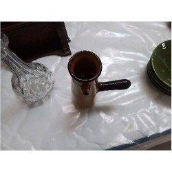 CARAFE TERRE ÉMAILLÉE JAUNE MARRON