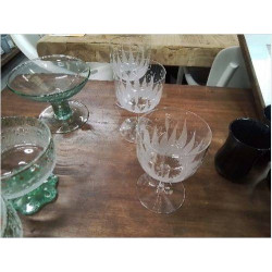 LOT 3 VERRES CRISTAL GRAVÉS 
