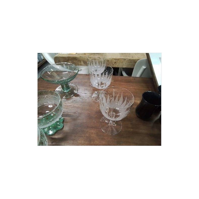 LOT 3 VERRES CRISTAL GRAVÉS 