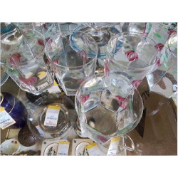 LOT 9 VERRES CRISTAL PEINT ORREFORS