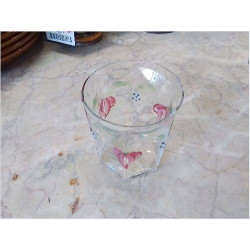 LOT 9 VERRES CRISTAL PEINT ORREFORS