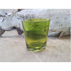 VASE VERRE VERT TUBE 