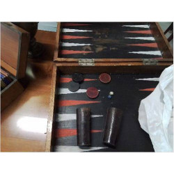 BACKGAMMON COFFRET ANCIEN +  ACCESSOIRES BB