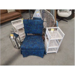 CHAUFFEUSE TISSU BLEU FLEURI