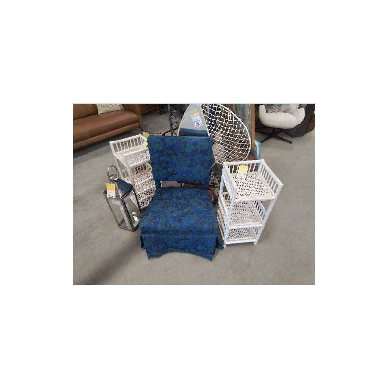 CHAUFFEUSE TISSU BLEU FLEURI