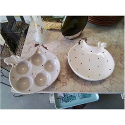 LOT 4  ASSIETTES  POULES 2+2 ASSIETTES OEUFS