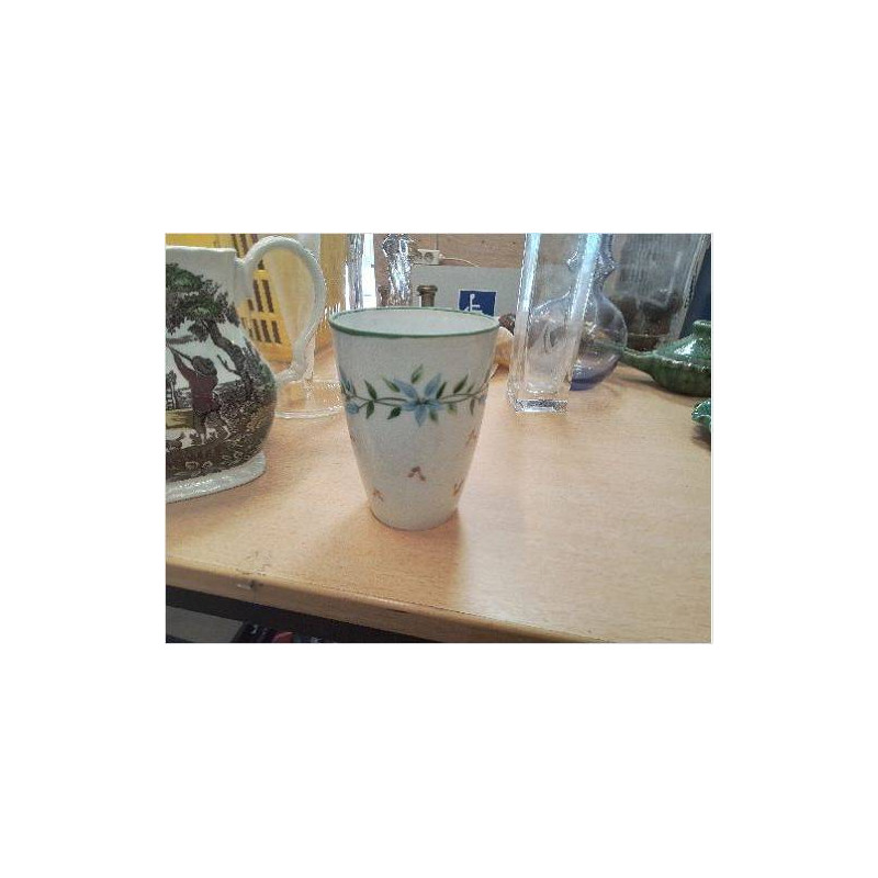 VERRE DECO FLEURS BLEUE 