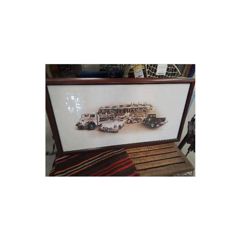 LITHOGRAPHIE FRANÇOIS BRUERE VOITURES