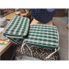 DUO COUSSINS DE CHAISE DE JARDIN CARREAUX VERT DANIEL HECHTER 