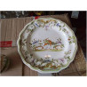 ASSIETTE DECO PORCELAINE OISEAU VERT ET ORANGE 