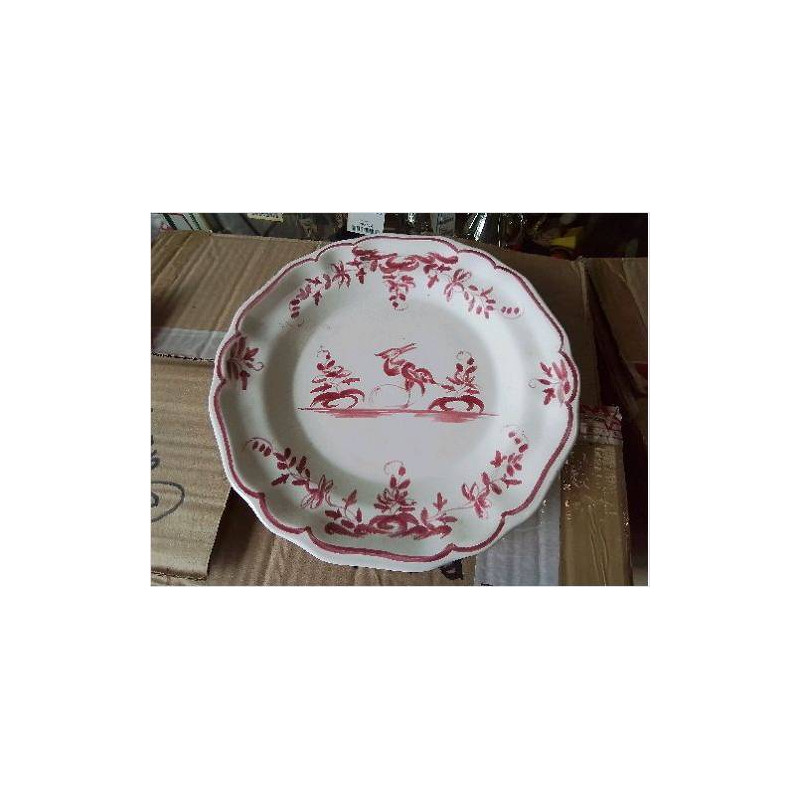 ASSIETTE PORCELAINE DECO OISEAU ROUGE 