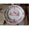 ASSIETTE PORCELAINE DECO OISEAU ROUGE 