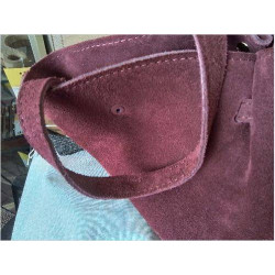 SAC A MAIN CUIR VIEUX ROSE MANQUE 1 PRESSION DOREE