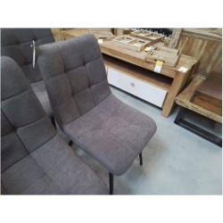LOT DE 6 CHAISES TISSU TAUPE