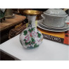 VASE CLOISONNE BLANC FLEURS EN LETAT