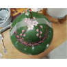 POT CLOISONNE EN LETAT VERT PAPILLONS