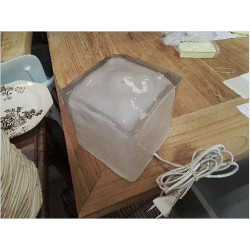 LAMPE BLOC VERRE BLANC 