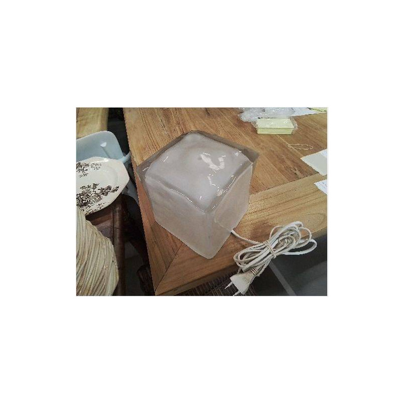 LAMPE BLOC VERRE BLANC 