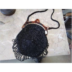 SAC A MAIN PERLES NOIRES